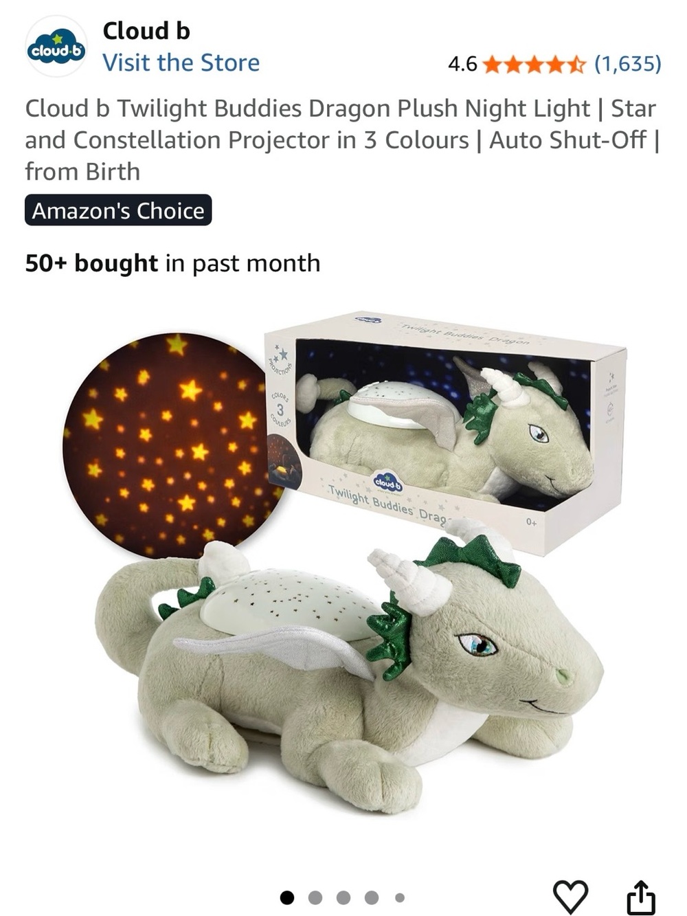 Bundle Cloud B Twilight Buddies Dragon Plush Night Light + others